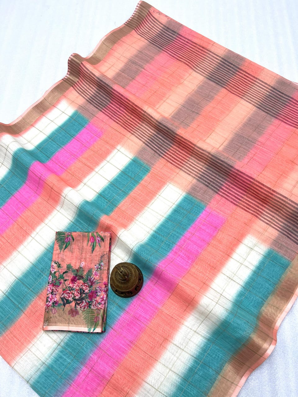 MG 481 Linen Printed Non Catalog Sarees Wholesale Market In Surat
